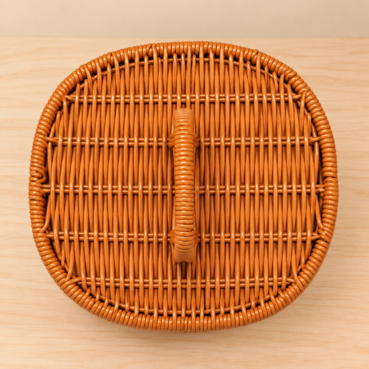 Oval Wicker Trunk Hamper Box with Lid & Handle | Premium Diwali Gift Box
