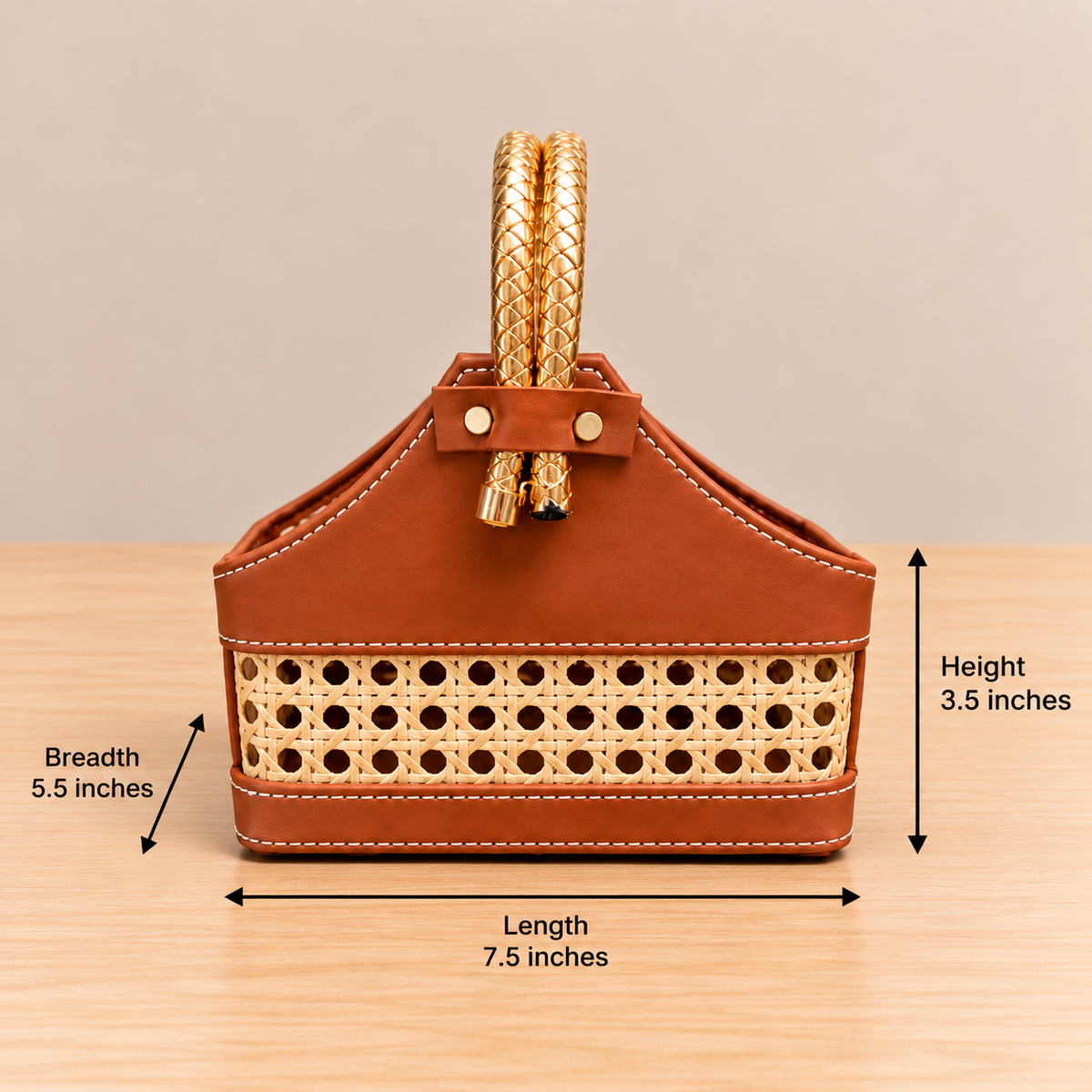 Premium Leatherite Ratan Hamper Basket with Dual Handles