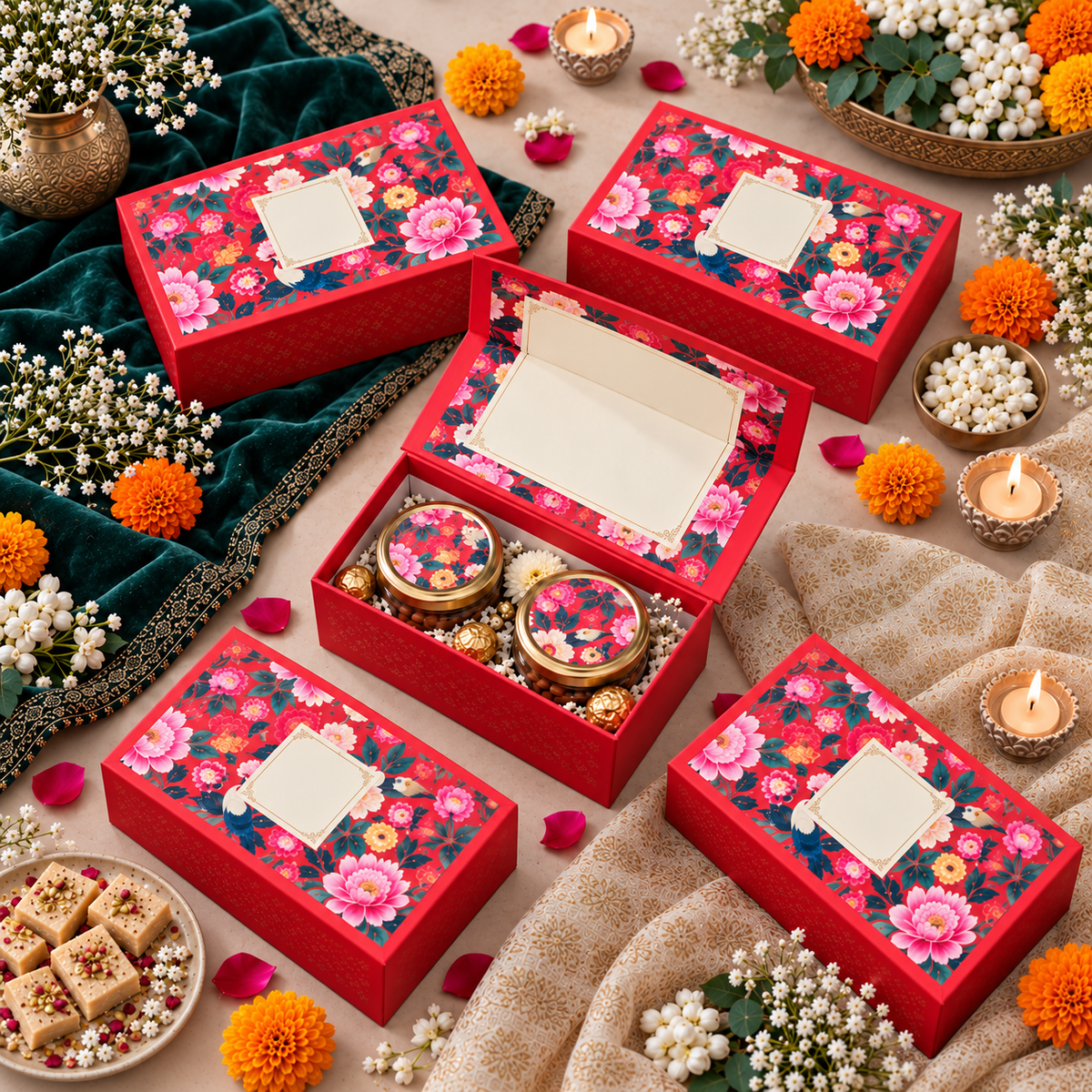 Diwali Jar Hamper Box with 2 Jars | Premium Festive Dry Fruits Box