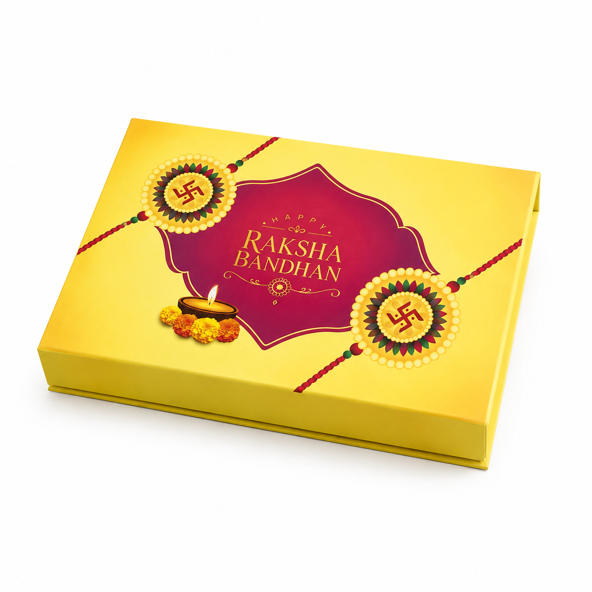 Raksha Bandhan Premium Hardboard Gift Box – 12 Cavity Capacity