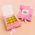 Baby Announcement Gift Box with Ribbon – It's a Girl (without Cavity)