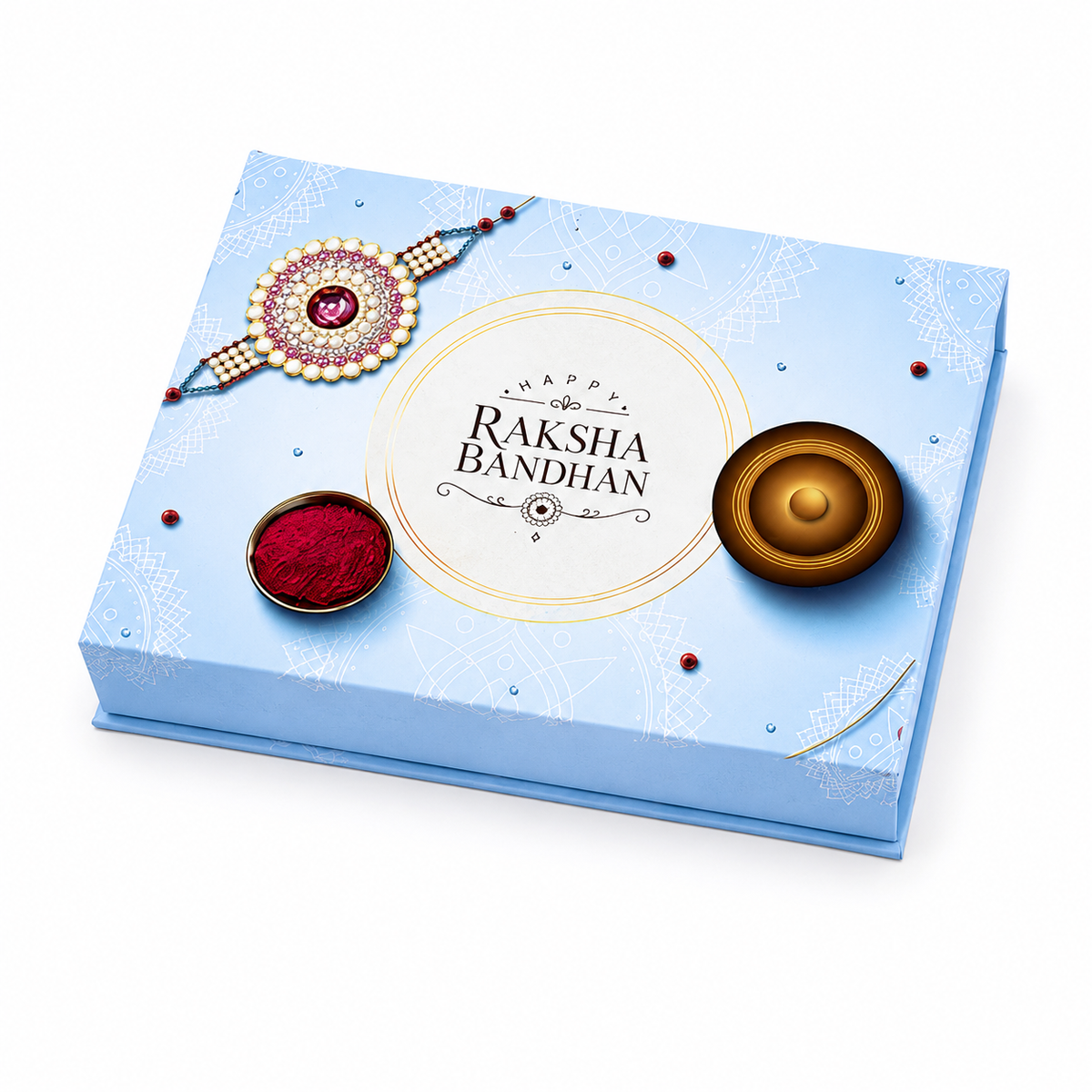 Raksha Bandhan Premium Hardboard Gift Box – 12 Cavity Capacity