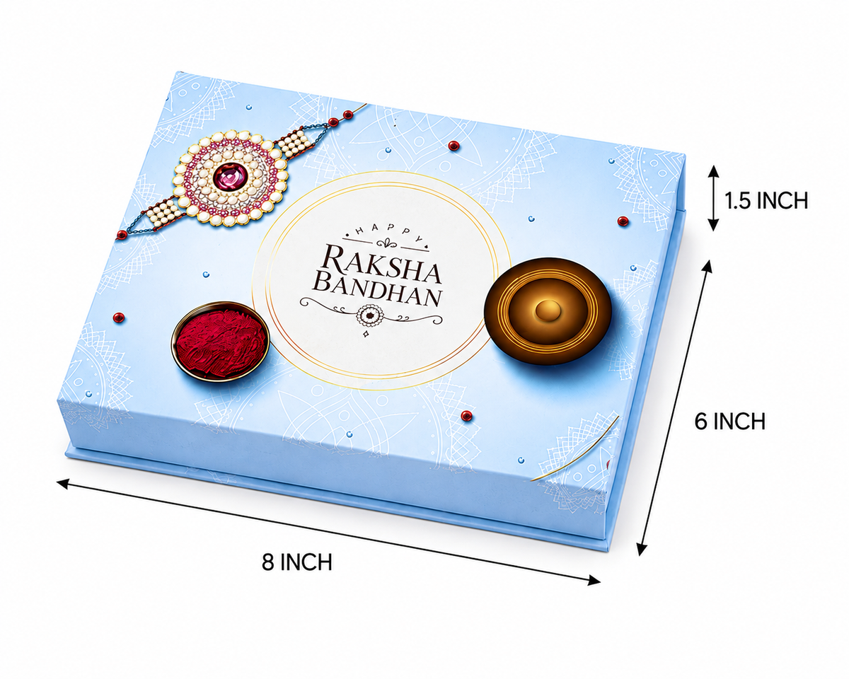 Raksha Bandhan Premium Hardboard Gift Box – 12 Cavity Capacity