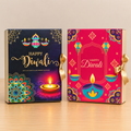 Diwali Ribbon Closure Hamper Box | Festive Printed Gift Box | 11 × 9 × 3 Inches (Mix designs)