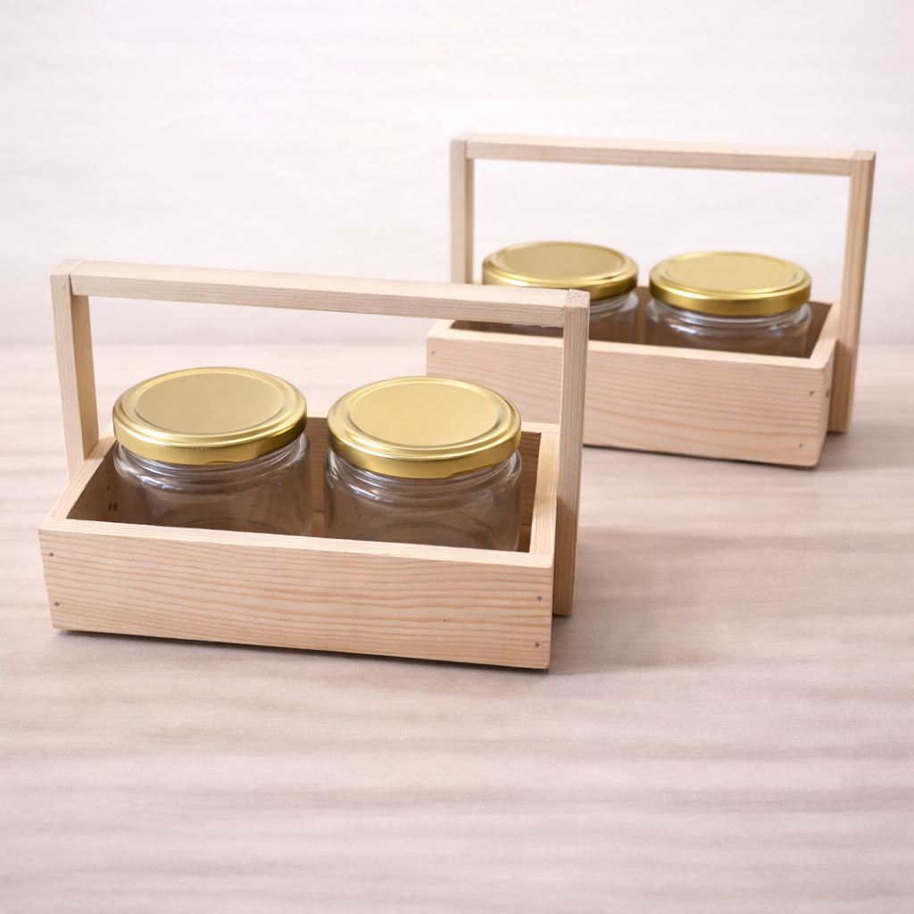 Pinewood Basket for 2 Jar