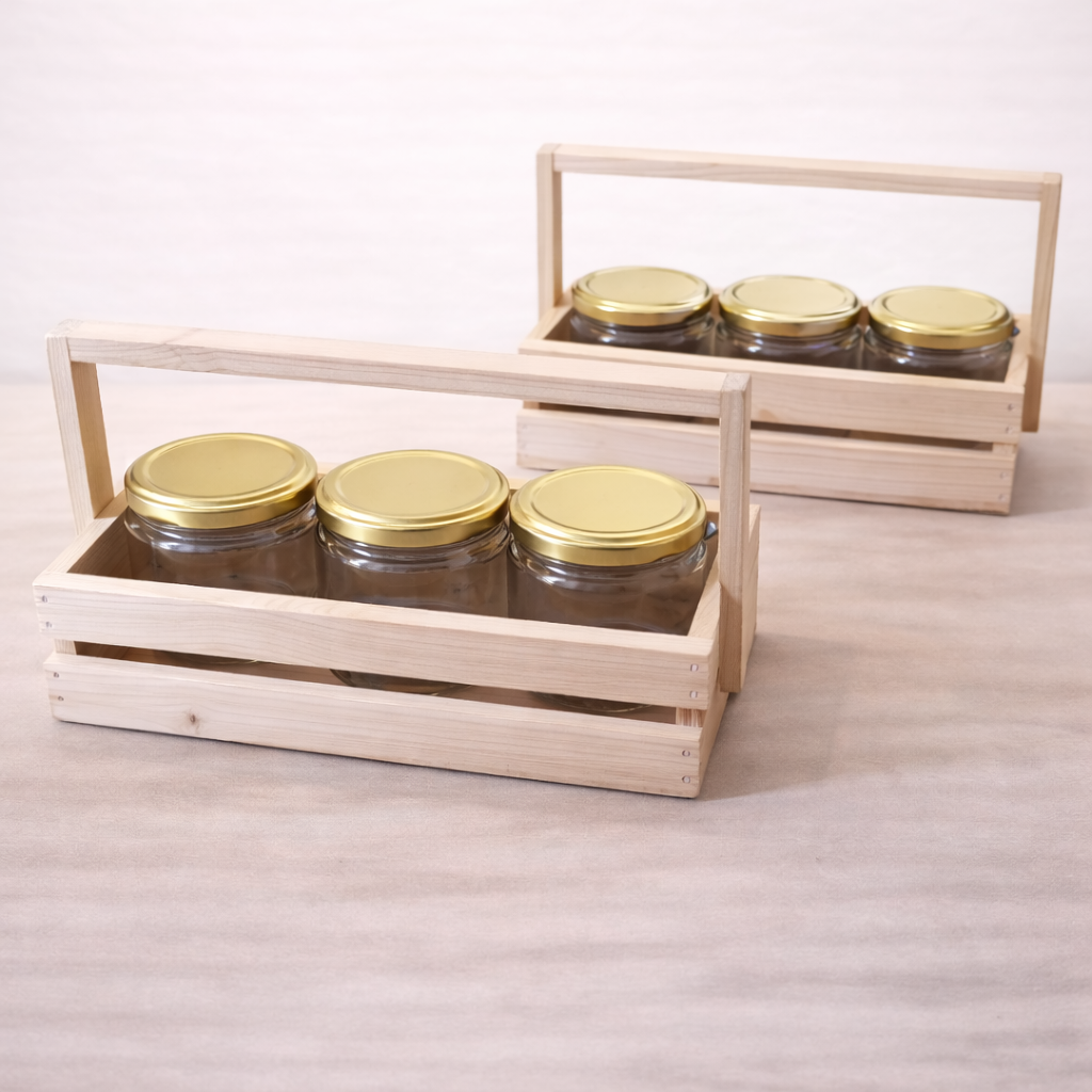 Pinewood 3 Jar Basket
