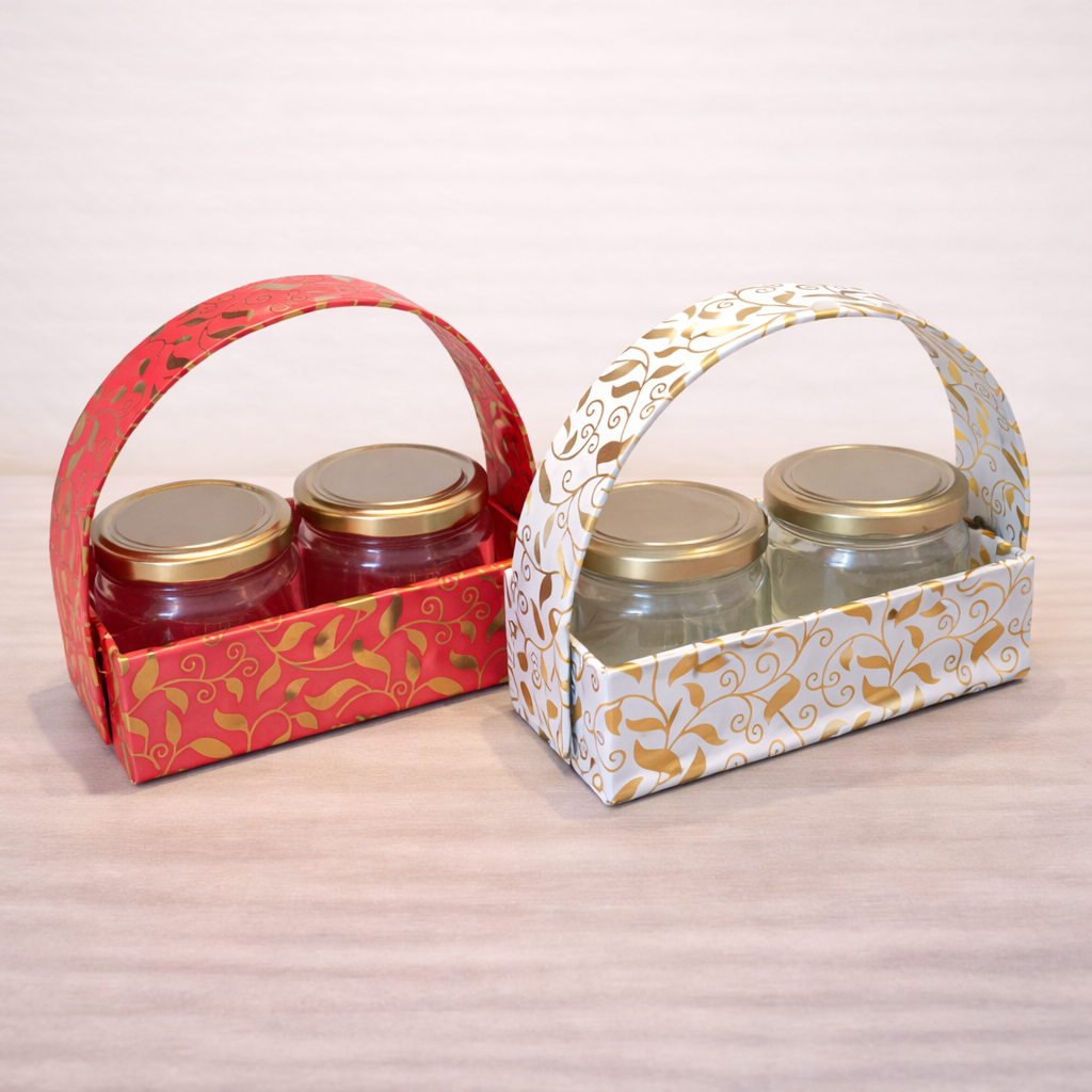 Foiled Hamper Basket for 2 Jar