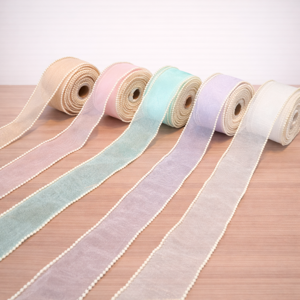 Pearl Edge Decorative Ribbon Roll – Gift Wrapping Ribbon (9 m)