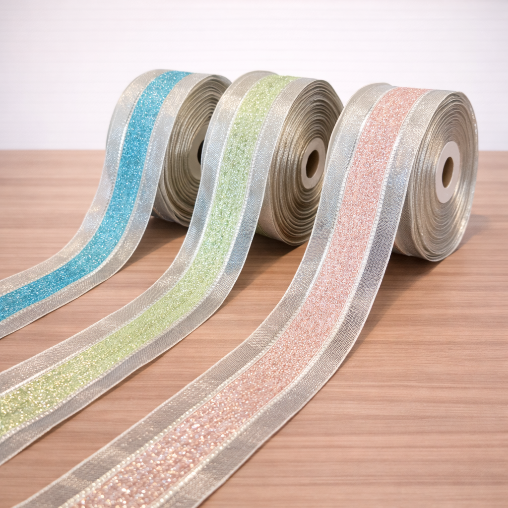 Centre Shimmer Decorative Ribbon Roll – Premium Gift Wrapping Ribbon (9 m)