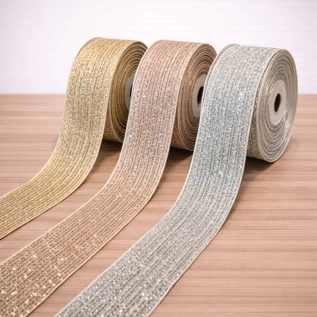 Premium Glitter Shimmer Ribbon Roll – Luxury Gift Wrapping Ribbon