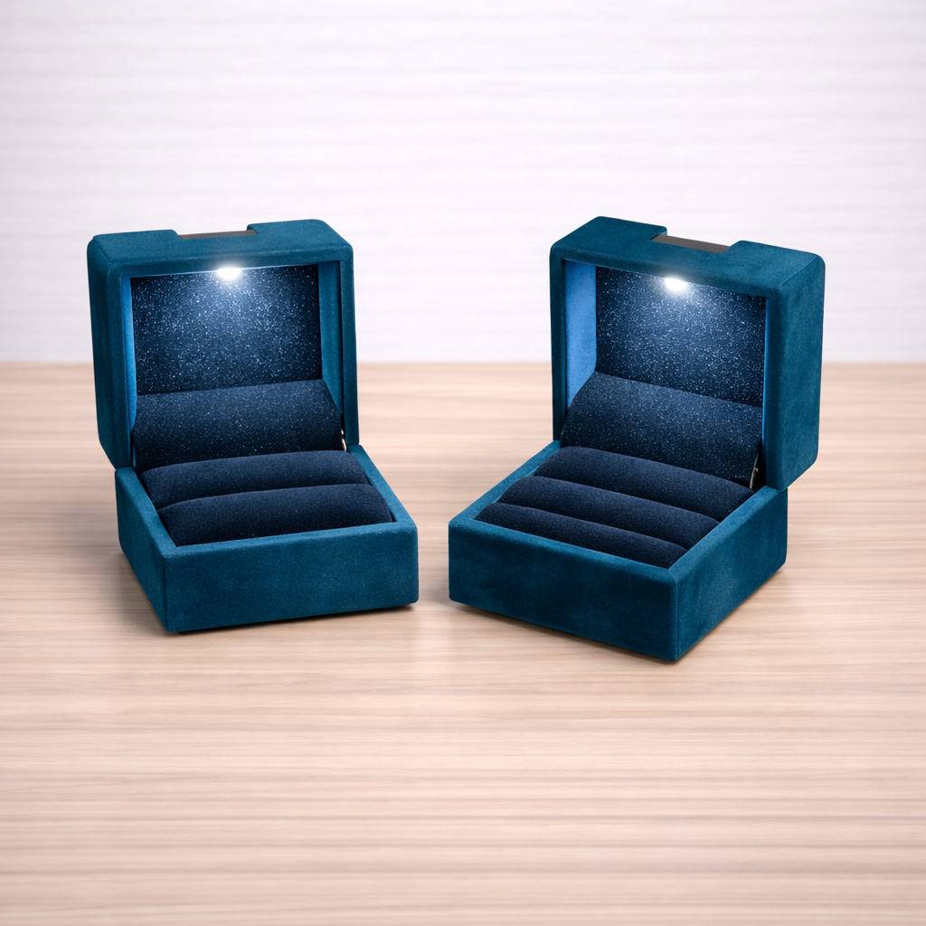 Velvet Ring Box with LED Light – Premium Jewelry Presentation Box
