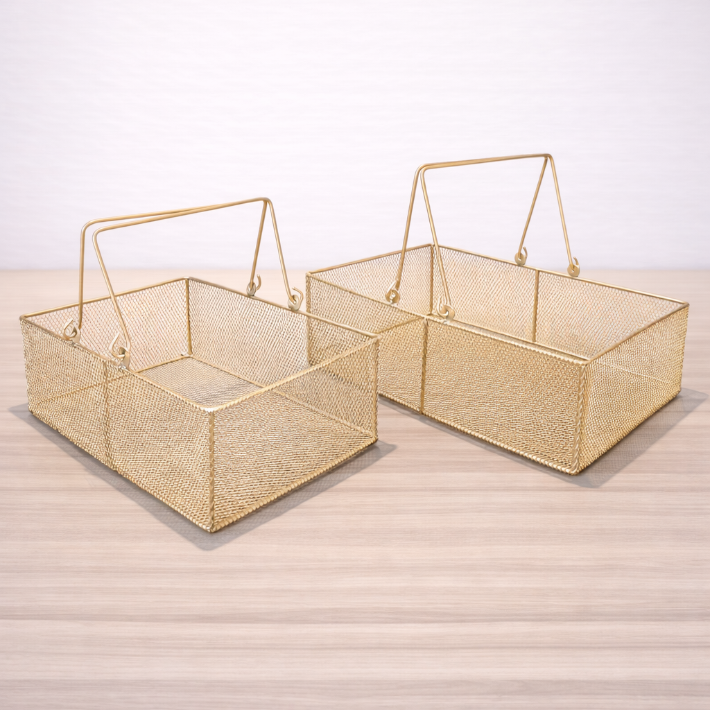 Metal Gift Basket – Premium Decorative Hamper Basket with Handle