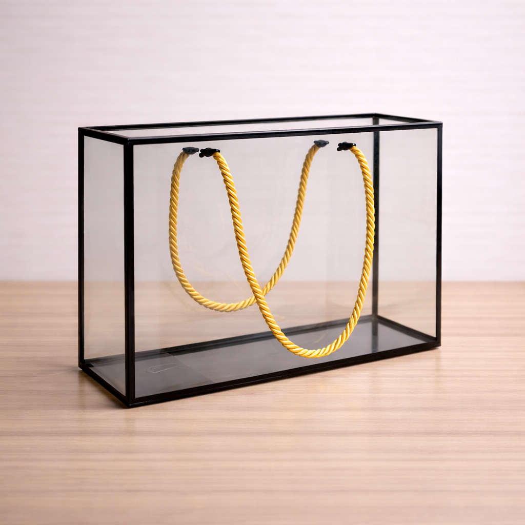Transparent PVC Gift Box with Rope Handle – Compact Premium Hamper Packaging Box