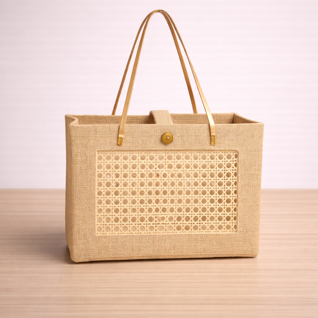 Jute Rattan Tote Bag – Premium Eco-Friendly Handcrafted Gift Tote
