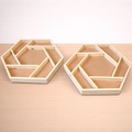 Pinewood Hexagon Partition Tray – Multi-Section Wooden Gift & Hamper Tray (10” & 12”)