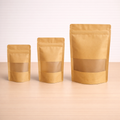 Kraft Stand-Up Zipper Pouches with Window – Eco-Friendly Storage & Packaging Bags