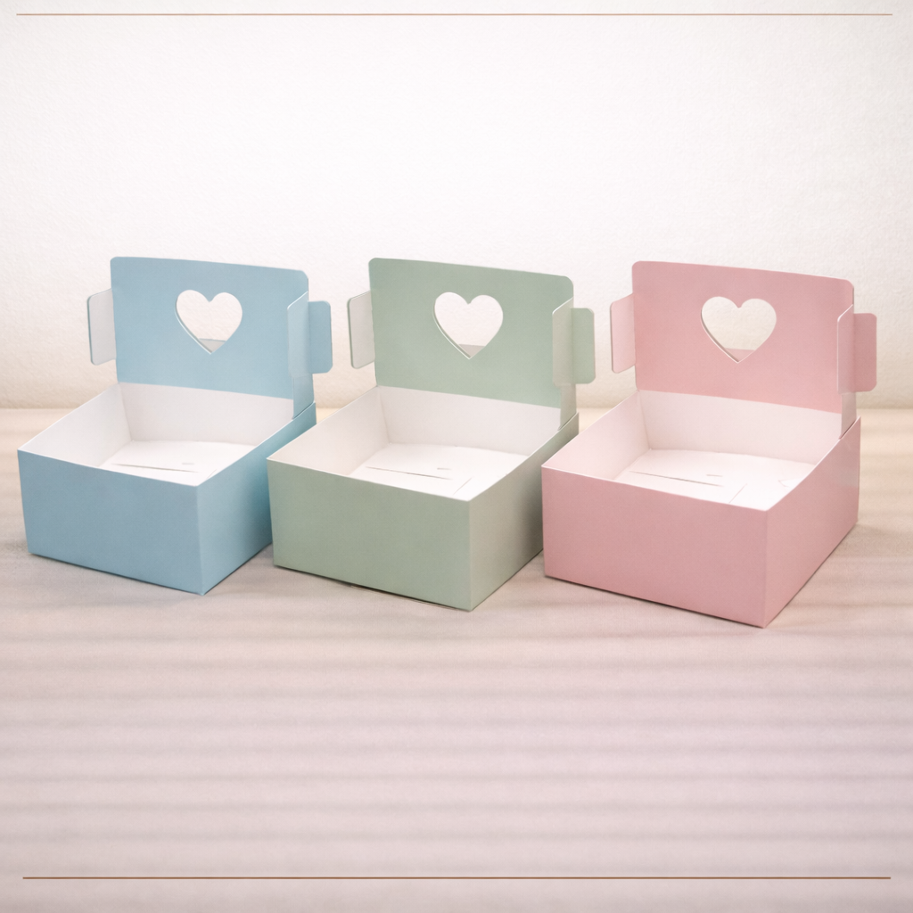 Heart Cut Paper Gift Basket Box
