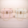 Luxury Flower Bouquet Paper Basket with Metal Chain Handle (Mix colours)