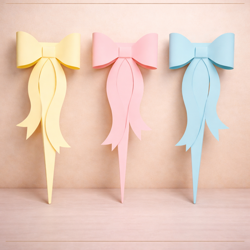 Single Flower Gift Bouquet Paper Box with Decorative Ribbon Design (Mix colours)