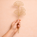 Decorative Golden Ginkgo Leaf Stick for Bouquet Decoration