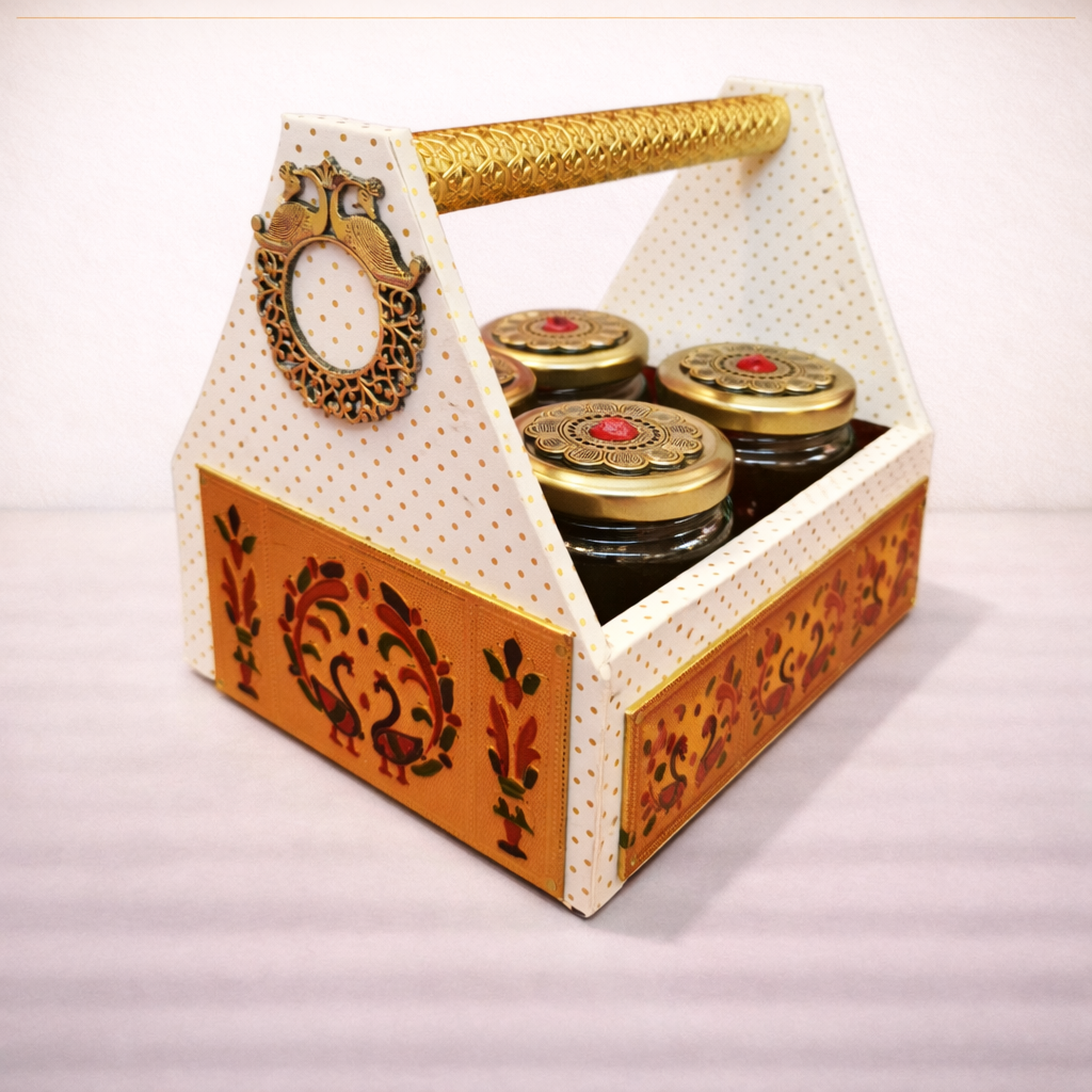 Premium 4 Jar Hamper Basket – Square