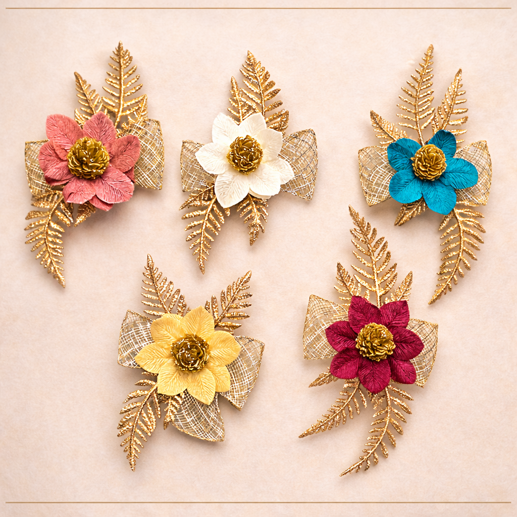 Decorative Floral Gift Wrapping Brooch Pin