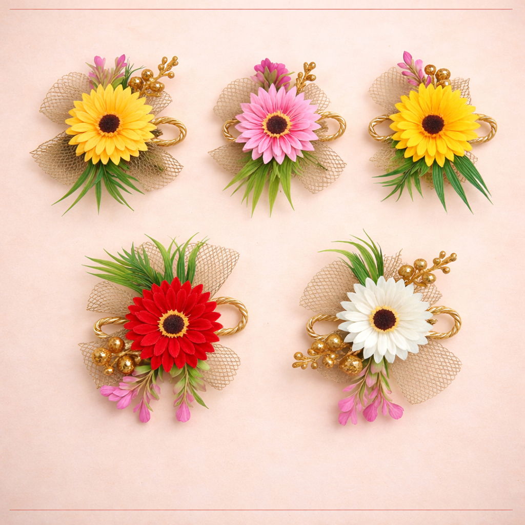Decorative Daisy Floral Brooch for Bouquet Wrapping