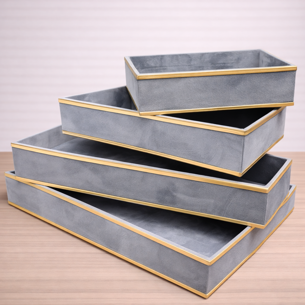 Suede Gold Foiled Trays – Premium Luxury Hamper Base Trays