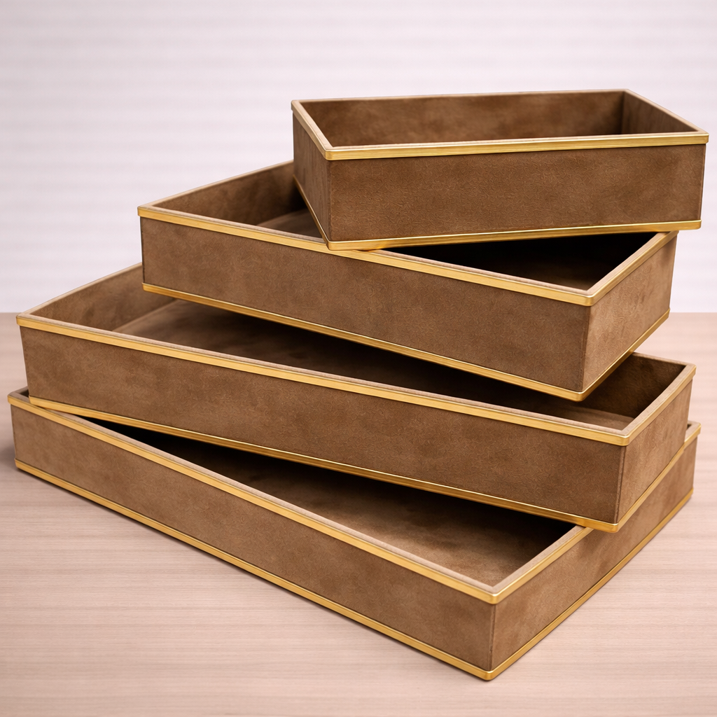 Suede Gold Foiled Trays – Premium Luxury Hamper Base Trays