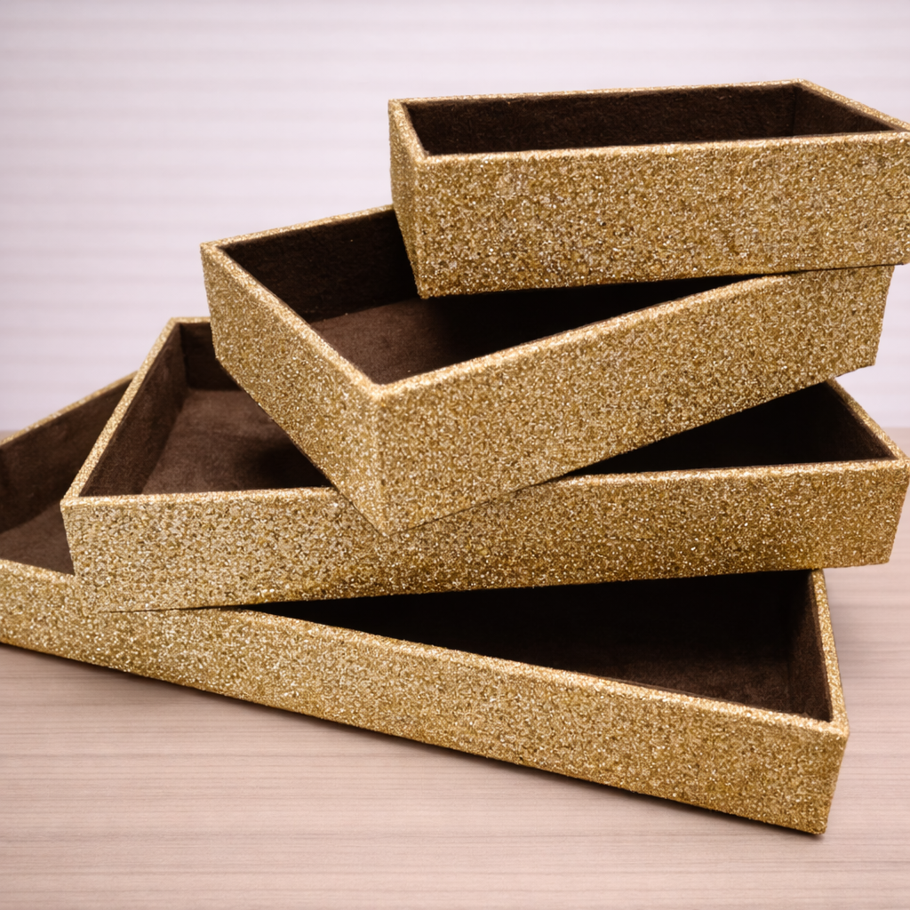 Suede Gold Foiled Trays – Premium Luxury Hamper Base Trays