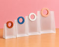 PVC Translucent Gift Bags with Round Handle (Mix colors) – Premium Reusable Packaging Bags