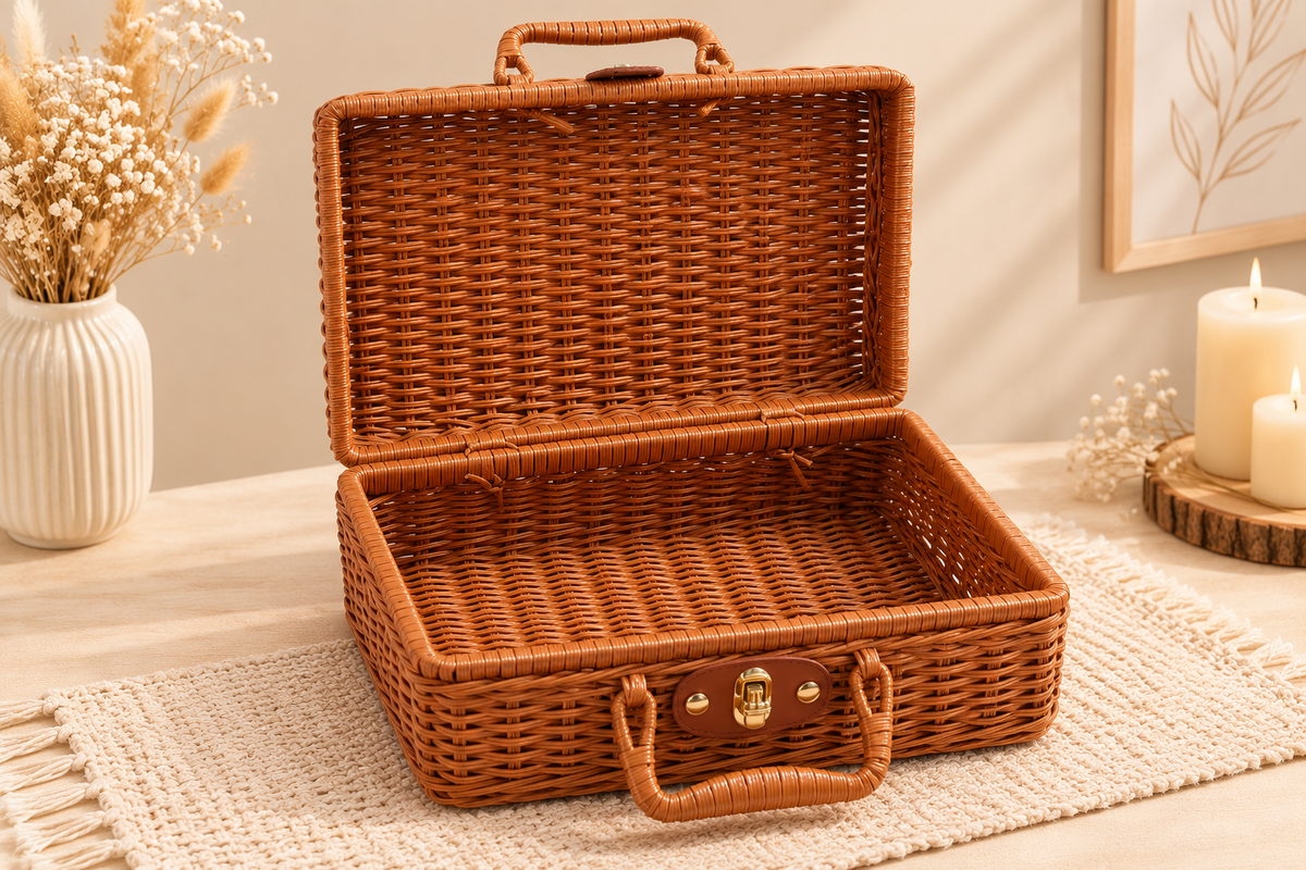 Premium Wicker Hamper Box with Handle & Lock