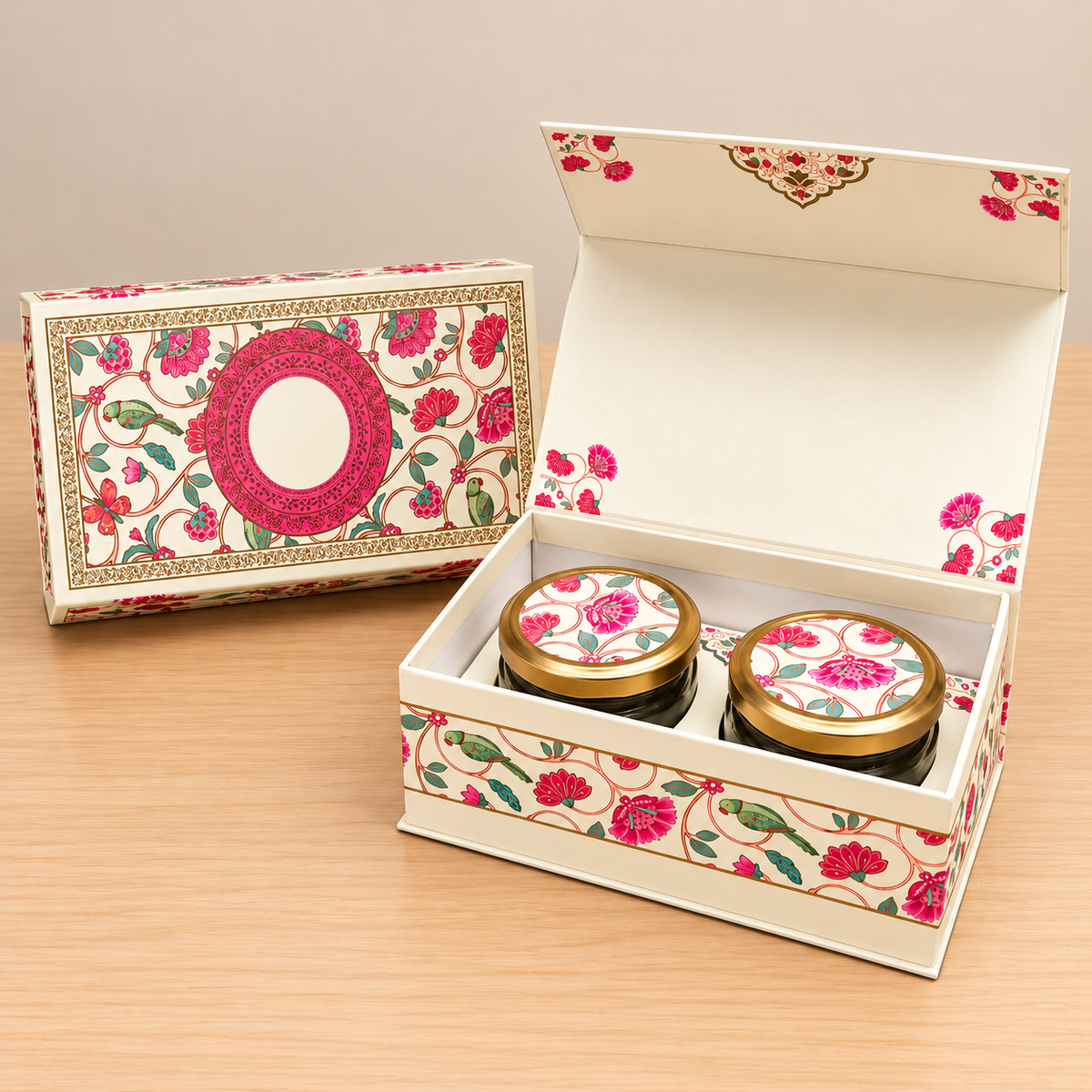 Diwali Jar Hamper Box with 2 Jars | Premium Festive Dry Fruits Box