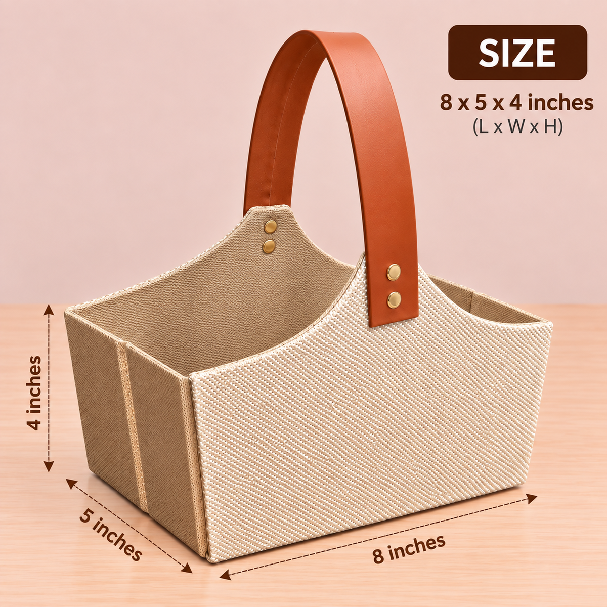 Collapsible Jute Gift Basket with Handle – Eco-Friendly Foldable Hamper Basket